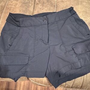 Athleta Black Cargo Shorts Tailored Fit